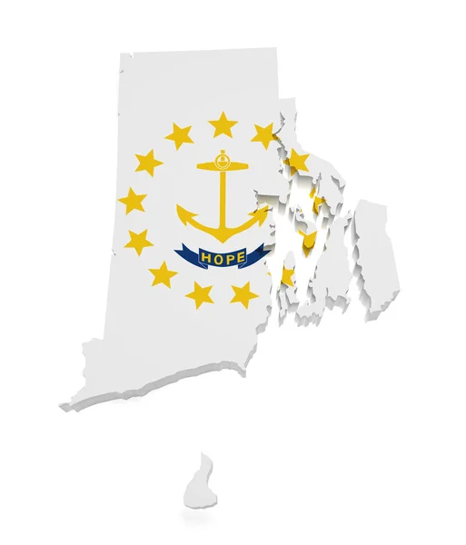 Rhode Island Map 3d Shape — Stock Photo, Image
