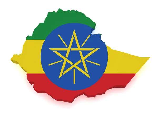 Ethiopia Map 3d Shape — Stock Photo, Image