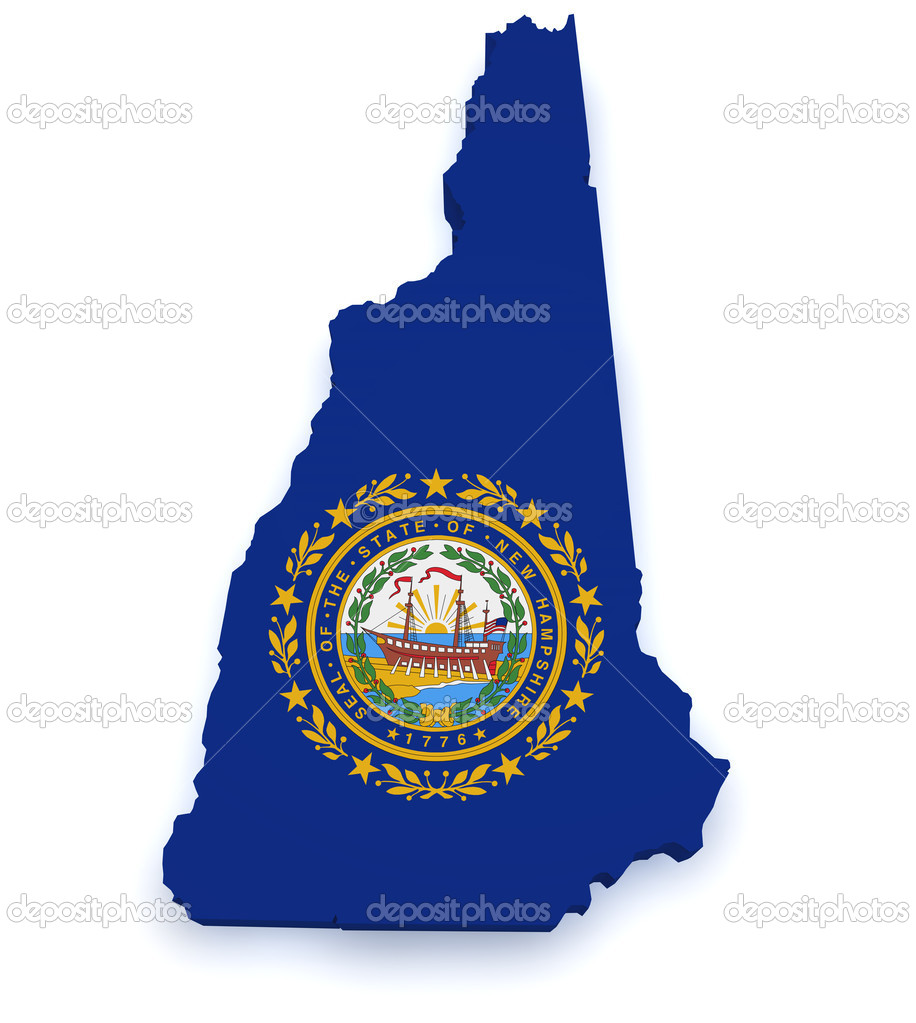 New Hampshire Map 3d Shape