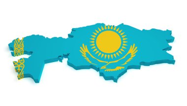 Kazakistan Haritası bayrağı şekli