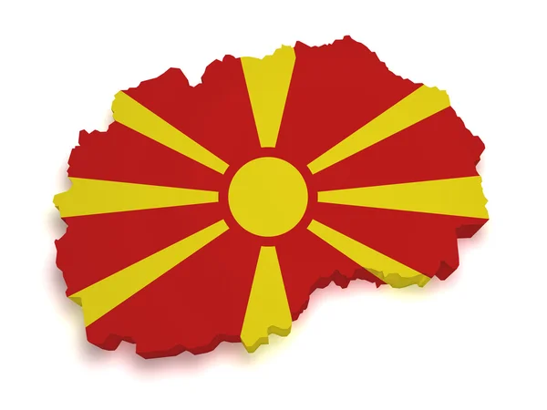 Mazedonien Karte 3D Form — Stockfoto