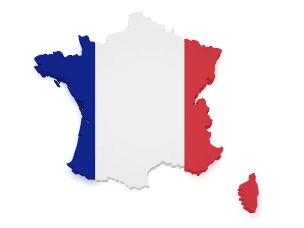 France Map 3d Shape — Stock Photo, Image