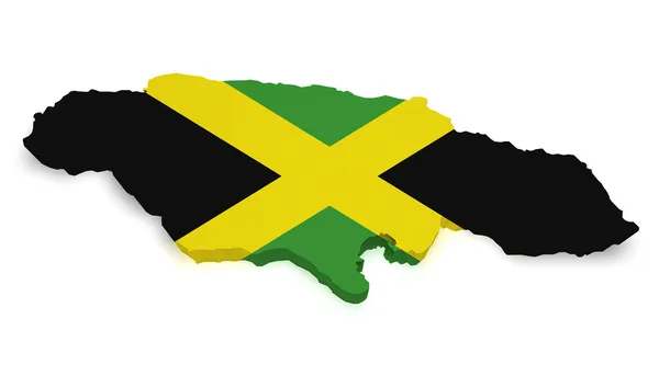 Jamaica karta 3d-formen — Stockfoto