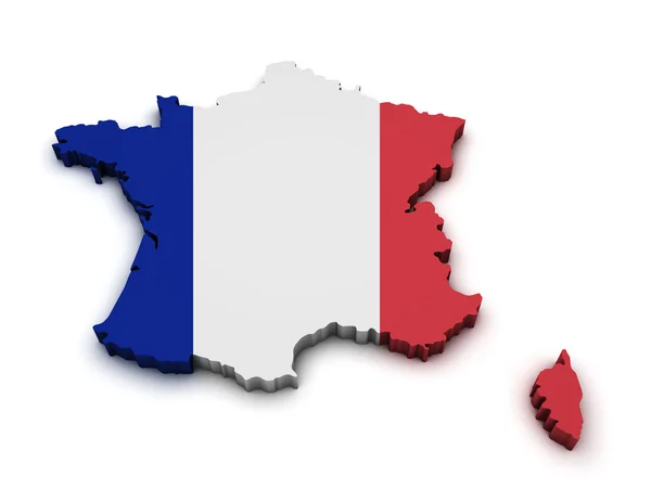 France Flag Map Shape — Stock Photo, Image