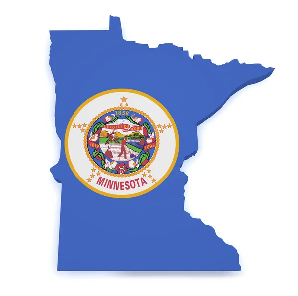 Minnesota mapę kształt 3d — Zdjęcie stockowe