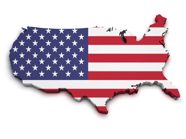 USA Flag Map Shape — Stock Photo, Image