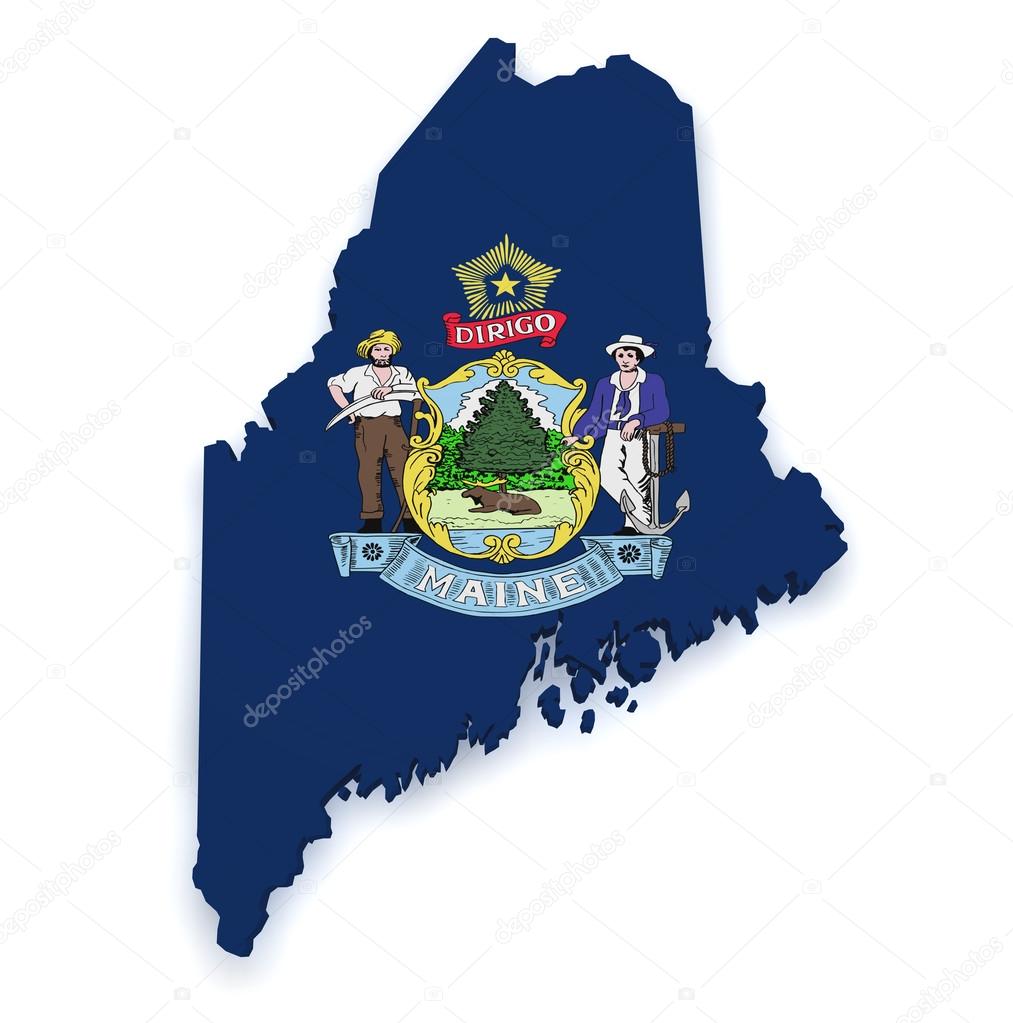 Maine Map 3d Shape
