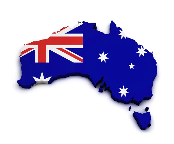 Australien flagga karta form — Stockfoto