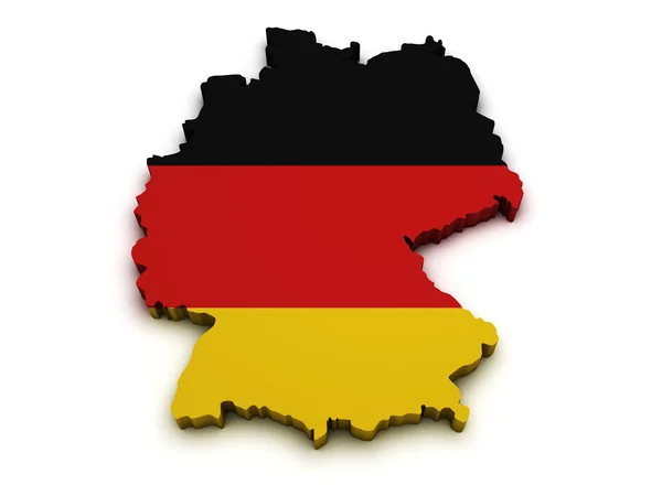 Germany Flag Map Shape — Stock Photo, Image