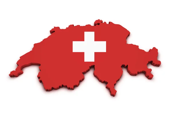 Ελβετία χάρτη σημαία σχήμα — Φωτογραφία Αρχείου