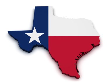forma de Texas mapa bandera