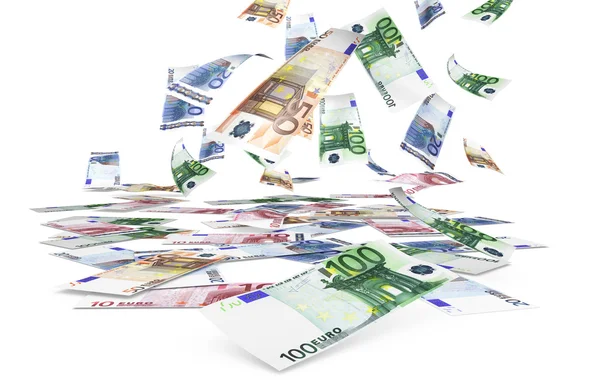 Billets en euros en baisse — Photo