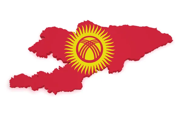 Kirgizië kaart 3D-vorm — Stockfoto