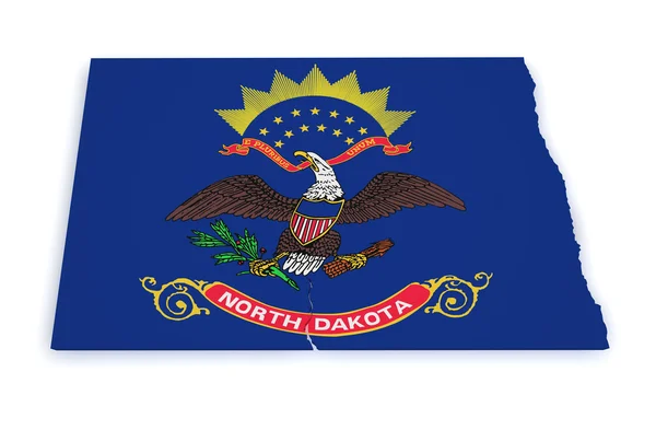Dakota du Nord Carte Forme 3d — Photo