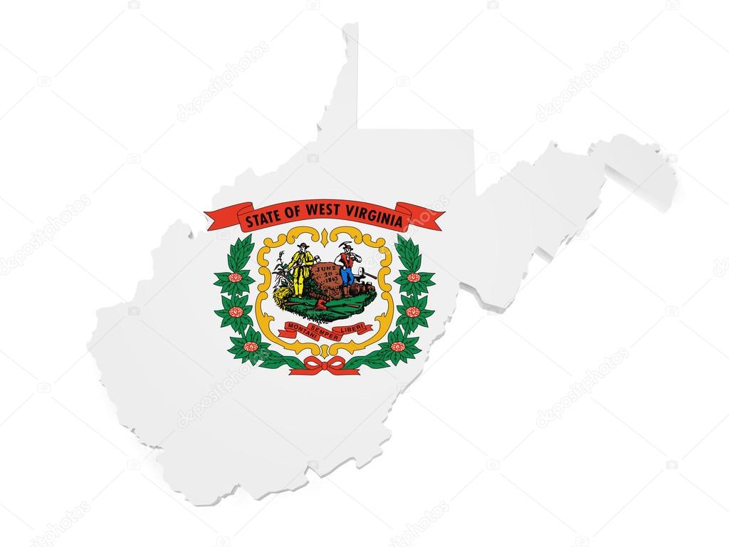 West Virginia Map 3d Shape