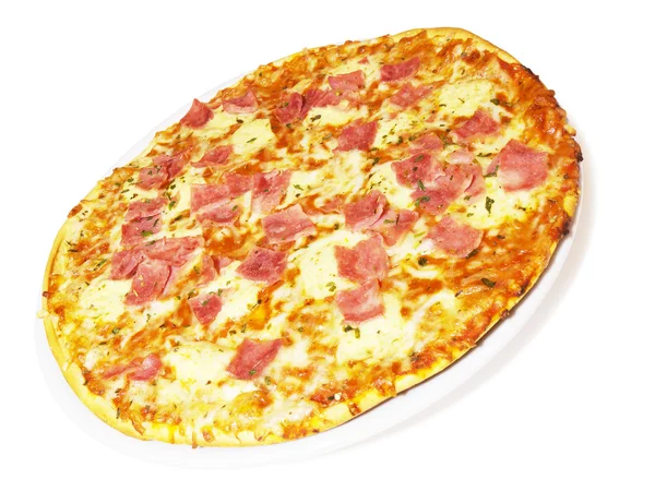 Pizza-Schinken und Mozzarella — Stockfoto