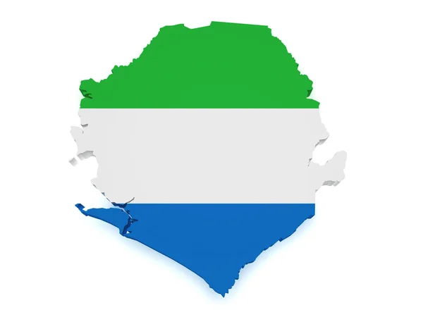 Sierra Leone Carte Forme 3d — Photo