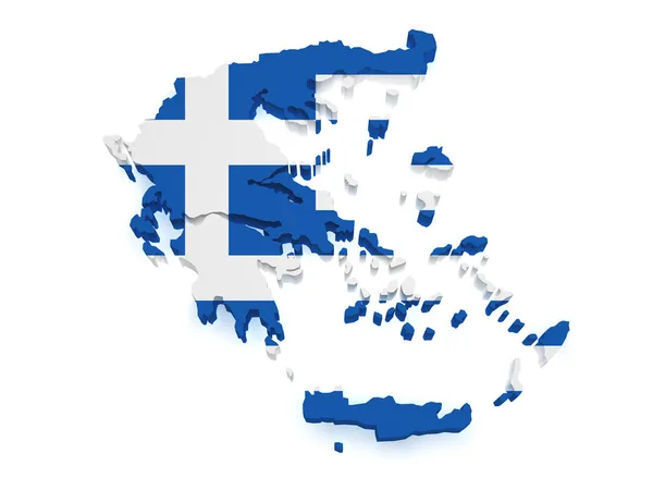 Grecia Mappa 3d Forma — Foto Stock