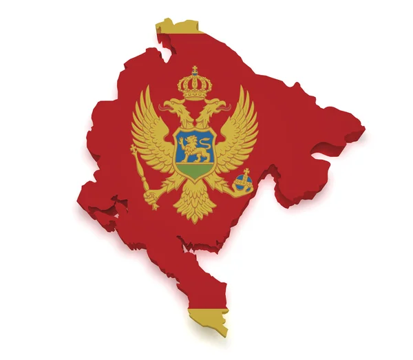 Montenegro Mappa Forma 3d — Foto Stock