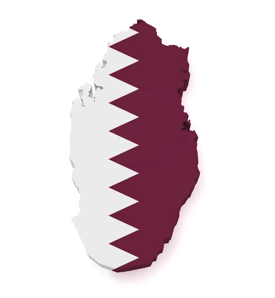 Qatar Mapa 3d forma —  Fotos de Stock