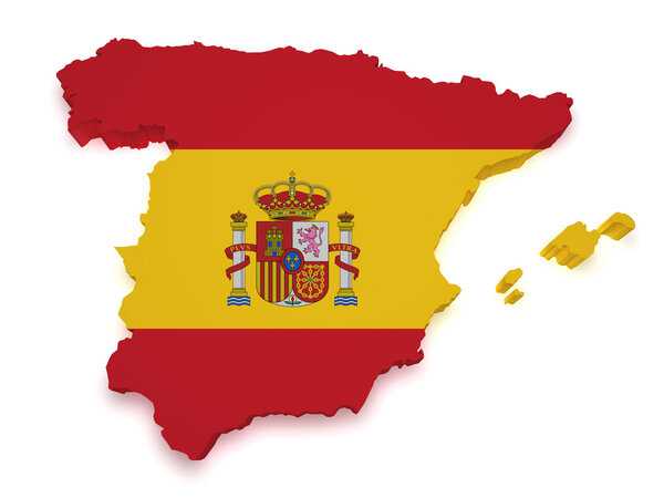 España Mapa 3d forma — Foto de Stock