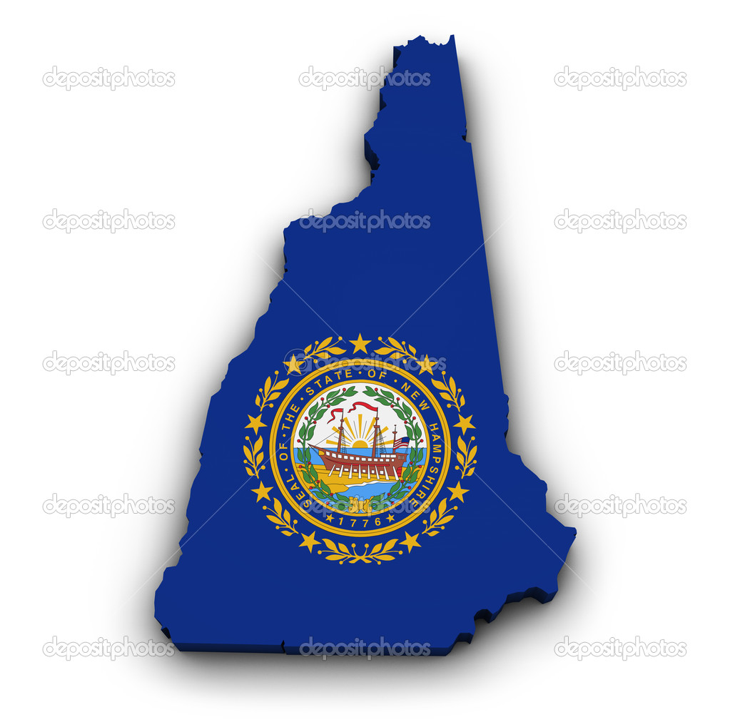 New Hampshire Flag Map Shape
