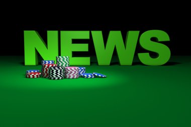 Casino fişi ve haber işareti