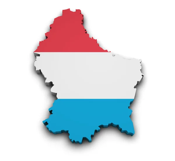 Drapeau Luxembourg Forme de carte — Photo