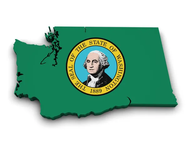 Washington state map flaggenform — Stockfoto