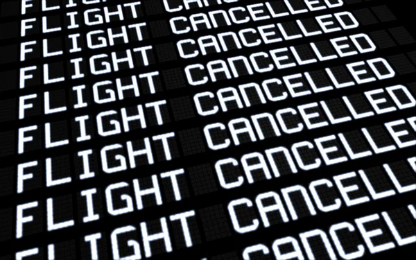 Airport Board Cancelado Vuelos — Foto de Stock