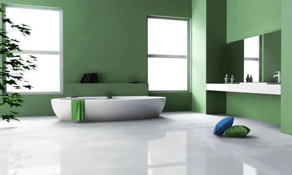 Diseño interior de baño verde — Foto de Stock