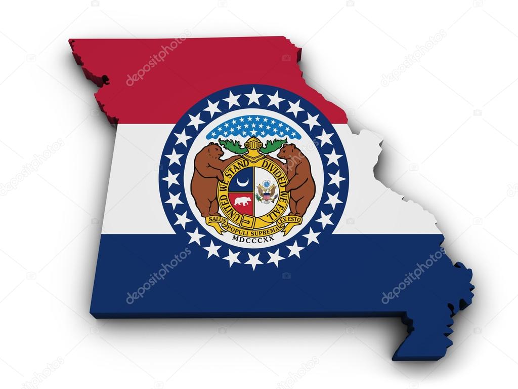 Missouri Flag Map Shape