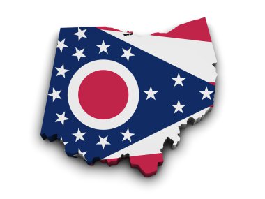 Ohio Flag Map Shape clipart