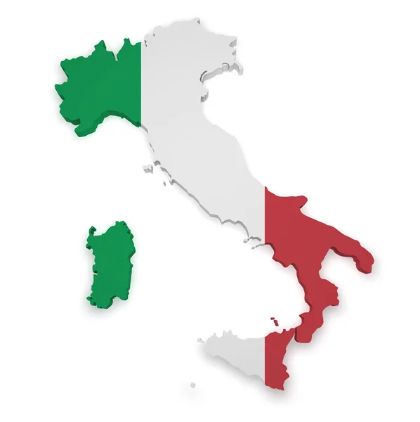 Italia Mapa 3d forma —  Fotos de Stock