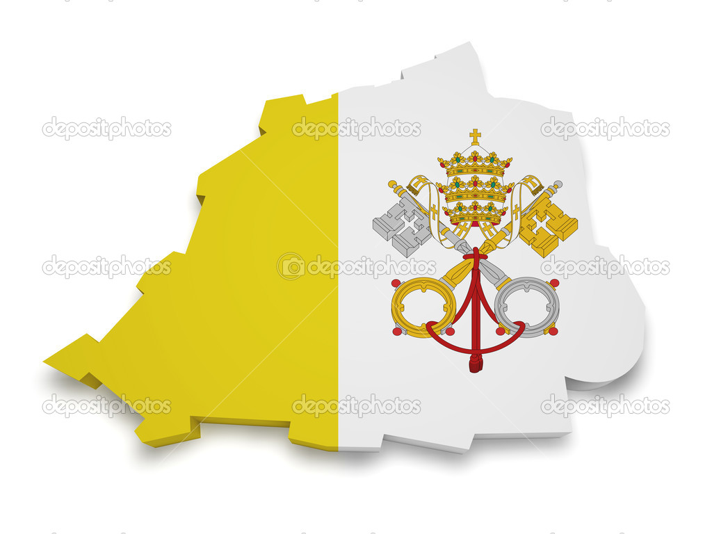 Vatican City Map Flag 3d Shape