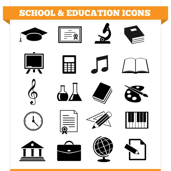 School And Education Icons — Stock Vector