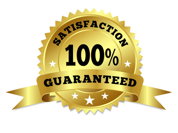 Gold Badge Satisfaction Guaranteed With Ribbon