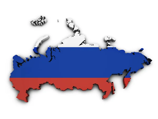 Rusia Mapa de la Bandera Forma — Foto de Stock