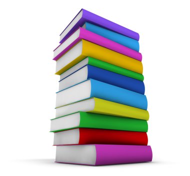 renkli kitap yığını