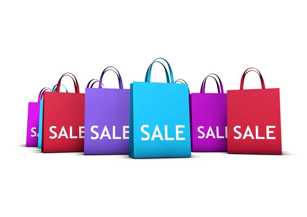 Kleurrijke boodschappentassen verkoop concept — Stockfoto