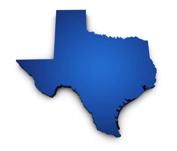 Karta över texas state 3d-formen — Stockfoto