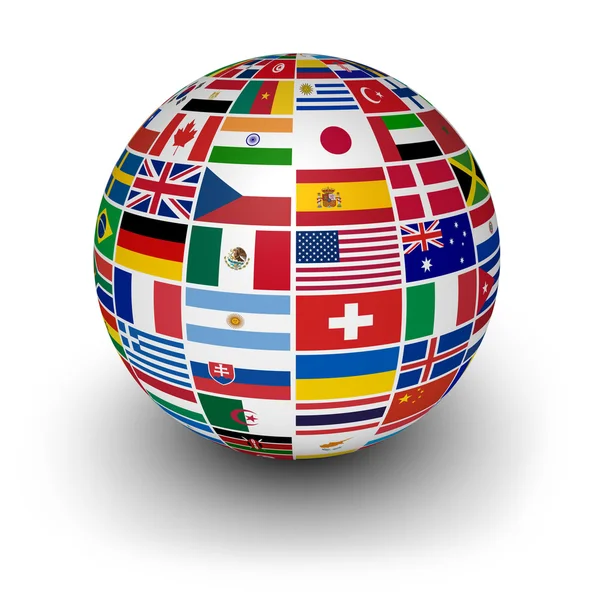 Globe International World Flags — Stock Photo, Image