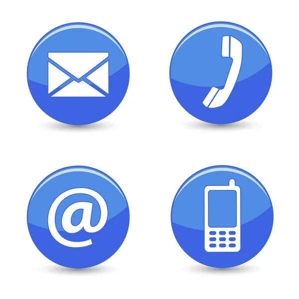 Contact Us Web Blue Buttons Icons — Stock Photo, Image