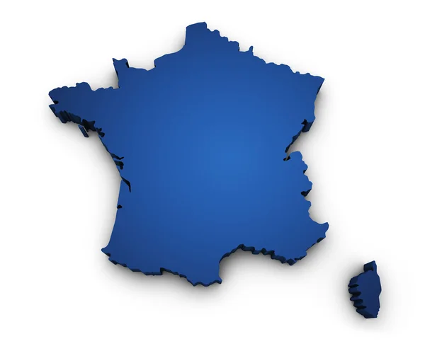 Peta Prancis 3d Bentuk — Stok Foto