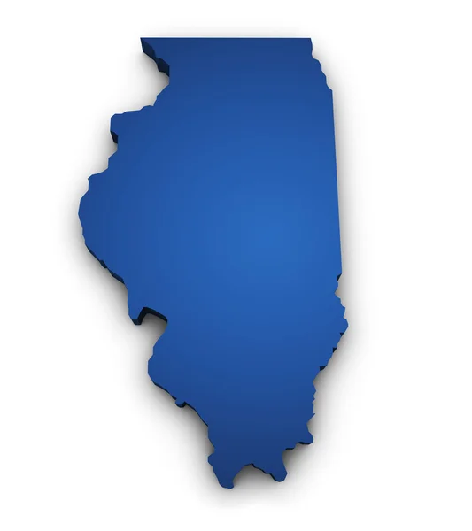 Map Of Illinois 3d Shape — Stock Photo, Image