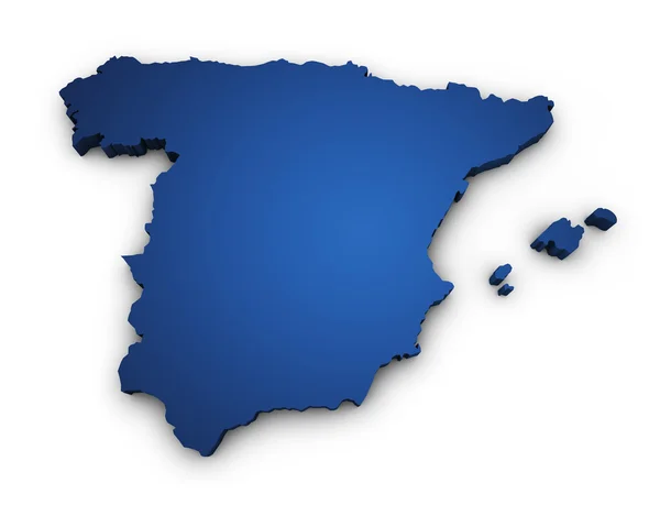 Mappa della Spagna Forma 3d — Foto Stock
