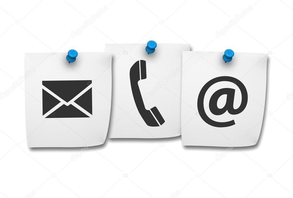 Contact Us Web Icons On Post It