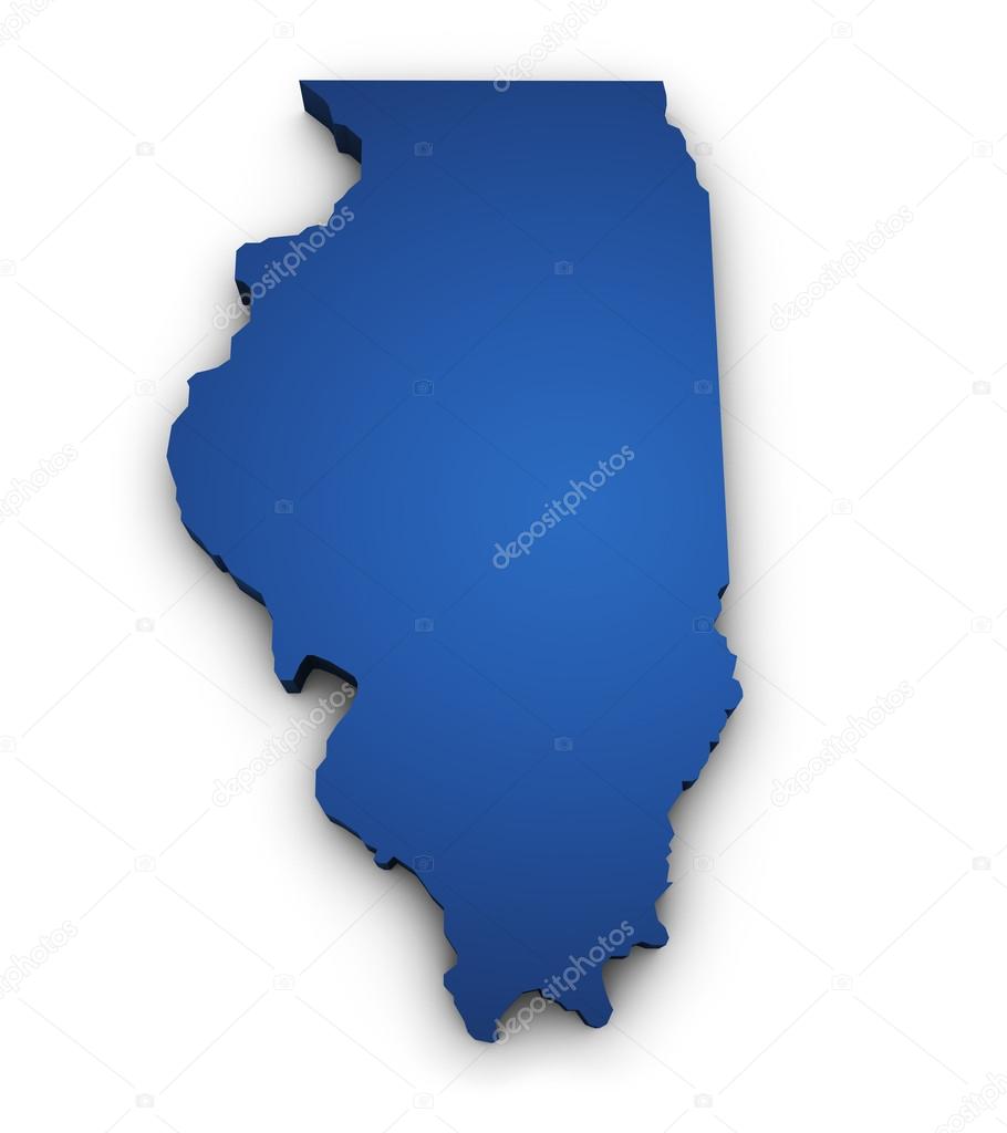 Map Of Illinois 3d Shape