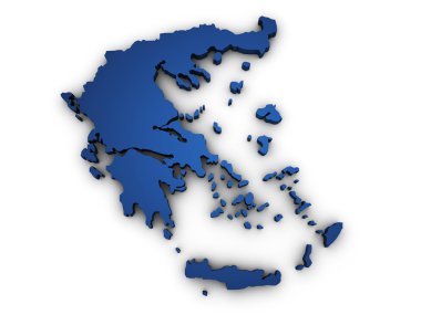 Yunanistan 3d şekil Haritası