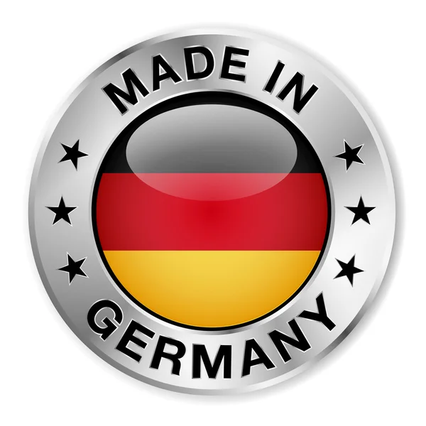 Badge Argent Fabriqué en Allemagne — Image vectorielle